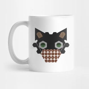 Black Cat Wearing Chocolate Donut Mask Mug